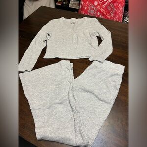 Cozy Gray Knit Lounge Set